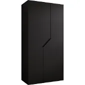 MEBLE KRYSPOL Schrank 100x202x52 cm mit Kleiderstange, 2xTür, ANDREW, Schwarz, Griff Schwarz