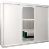 MEBLE KRYSPOL Promo 2250 Schlafzimmerschrank drei Schiebetüren - Mattweiß