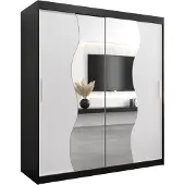 MEBLE KRYSPOL Kleiderschrank, Schiebetürenschrank Schlafzimmer, Schrank mit Spiegel MADRYT 180 cm