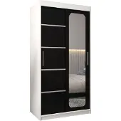 MEBLE KRYSPOL Promo 2100 Schlafzimmerschrank zwei Schiebetüren - Mattweiß + Mattschwarz