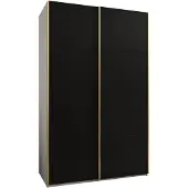 MEBLE KRYSPOL LUX 1 Kleiderschrank - 245,5x160x64cm - Weiß, Schwarz, Gold