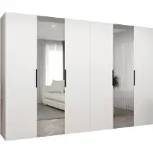 MEBLE KRYSPOL , Kleiderschrank, Schrank 300 cmx202x52, Weiß, Schwarz