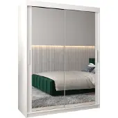 MEBLE KRYSPOL Kleiderschrank, Schiebetürenschrank Schlafzimmer, Schrank mit Spiegel TOKYO 3 150 cm