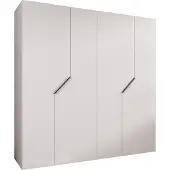 MEBLE KRYSPOL Schrank 200x202x52 cm mit Kleiderstange, 4xTür, ANDREW, Weiß, Griff Kaschmir