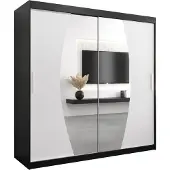 MEBLE KRYSPOL Kleiderschrank, Schiebetürenschrank Schlafzimmer, Schrank mit Spiegel ELYPSE 200 cm