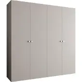 MEBLE KRYSPOL Schrank 200x202x52 cm mit Kleiderstange, 4xTür, PARMA, Kaschmir, Griff Silber
