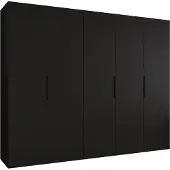 MEBLE KRYSPOL , Kleiderschrank, Schrank 250 cmx202x52, Schwarz, Schwarz