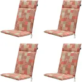 Madison - Gartenstuhlauflage High Back Jacky terra - ca. 120x50 cm - 4er-Set
