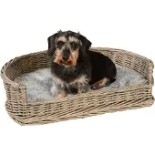 UNUS Hundebett Hundekorb Haustierkorb mit grauem Kissen in M