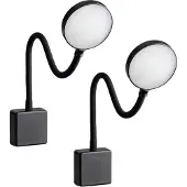 SEBSON 2x LED Steckdosenlampe dimmbar schwarz, Steckerlampe 4W flexibel Leselampe Leuchte