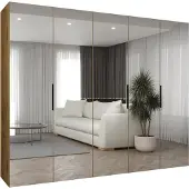 MEBLE KRYSPOL , Kleiderschrank, Schrank 250 cmx202x52, Artisan Eiche, Schwarz
