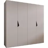 MEBLE KRYSPOL Schrank 200x202x52 cm mit Kleiderstange, 4xTür, SANDI, Kaschmir, Griff Schwarz