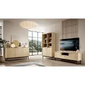 Lomadox Wohnzimmer Set inkl. Sideboard in Eiche JANTAR-160, 3-teilig