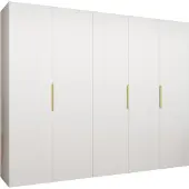 MEBLE KRYSPOL , Kleiderschrank, Schrank 250 cmx202x52, Weiß, Gold