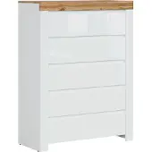 Petits-meubles Kommode Hella mit 6 Schubladen, Weiß und Holzoptik, 98cm