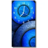 Tulup Glasuhr Wanduhr Küchenuhr Echt-Glas 30x60 Räder Blau
