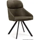 58 aufm Kessel Esszimmerstuhl drehbar (8er-Set) Diann 52x82x63 Schwarz/Khaki