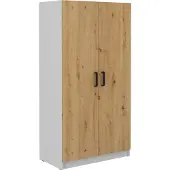Masseno Drehtürenschrank MALTESA 80 cm Kleiderschrank Schlafzimmer Schrank 2-türig Eiche Artisan