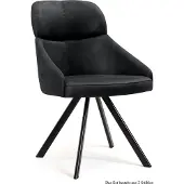 58 aufm Kessel Esszimmerstuhl drehbar (2er-Set) Diann 52x82x63 Schwarz/Anthrazit