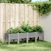 Prolenta Maison Exclusive - Pflanzkasten mit Beinen Hellgrau 160x40x42 cm PP