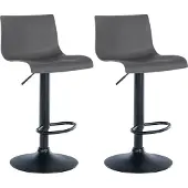 CLP 2er Set Barhocker Branford Kunststoff grau