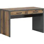 Petits-meubles Schreibtisch Paul mit 2 Schubladen, Holzoptik und Grau, 120cm