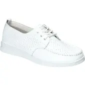 American Club RL154 Damen Ledermokassins, Naturleder, Ledereinsatz, luftig, Weiß 38