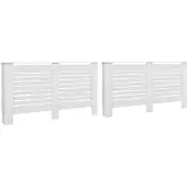 vidaXL Heizkörperverkleidungen 2 Stk. Weiß 152 x 19 x 81,5 cm MDF