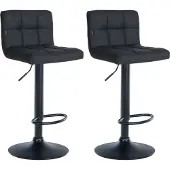 CLP 2er Set Barhocker Feni Kunstleder schwarz schwarz