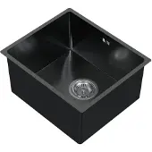 HAGO HAGO24 Edelstahl Einbauspüle 40x34cm Anthrazit Küchenspüle Spülbecken Schallschutz Kondensschutz Ablaufgarnitur Siphon