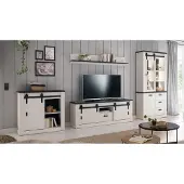 IMV Wohnwand Sherwood W3 Pinie weiß anthrazit mit soft-close