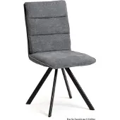 58 aufm Kessel Esszimmerstuhl drehbar (6er-Set) Devan 47x92x60 Schwarz/Grau