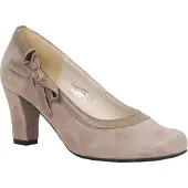 Hirschkogel Luzie Trachten Pumps aus Leder, stein, mit 6,5 cm Absatz, Gr. 37