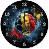 Speecheese Fußball Belgien Flagge Wanduhr aus Alu