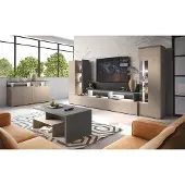 Lomadox Wohnzimmer Set 4-teilig in beige mit anthrazit, SELCE-83