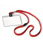 Durable Namensschild mit Textilband 10, 60 x 90 mm, Abzeichen, Landschaft, Textil, Rot, Transparent, 90 mm, 6 cm