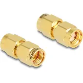 DeLOCK Adapter RP-SMA Stecker zu RP-SMA Stecker, RP-SMA, RP-SMA, RP-SMA, Männlich, Männlich, Gold
