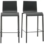 Miliboo - Schwarze stapelbare Designer-Barhocker H65 cm (2er-Satz) KUPA