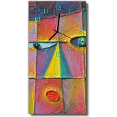 Tulup Glasuhr Wanduhr Küchenuhr Echt-Glas 30x60 Kunst Mehrfarbig