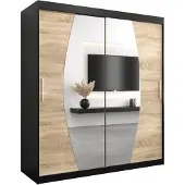 MEBLE KRYSPOL Kleiderschrank, Schiebetürenschrank Schlafzimmer, Schrank mit Spiegel ELYPSE 180 cm
