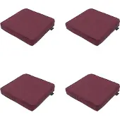 Madison - Sitzkissen Bordeaux Canvas Eco+ - Ca. 40x40 cm - 4er-Set