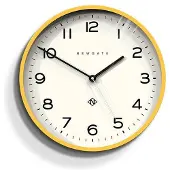 Newgate Number Three Echo Wanduhr in Gelb