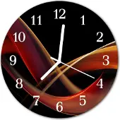 Tulup Glasuhr Wanduhr Küchenuhr Echt-Glas 30fi cm Abstraktes mehrfarbig