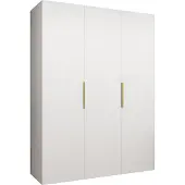MEBLE KRYSPOL , Kleiderschrank, Schrank 150 cmx202x52, Weiß, Gold