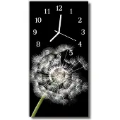 Tulup Glasuhr Wanduhr Küchenuhr Echt-Glas 30x60 Löwenzahn Mehrfarbig