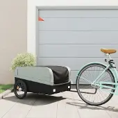 Prolenta Maison Exclusive - Fahrradanhänger Schwarz und Grau 45 kg Eisen