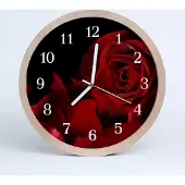 Tulup Holzuhr 30fi cm wanduhr - Rose Blumen