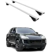 Omtec Dachträger Gepäckträger für Porsche Cayenne 2003-2010 Grundträger Metall Grau 2x