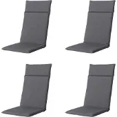 Madison - Gartenstuhlauflage High Back Panama grau - Ca. 120x50 cm - 4er-Set