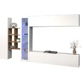Freiraum Wohnwand >Benevent< (5-teilig) in Weiß Hochglanz - 320x180x30 (BxHxT)